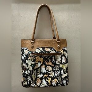 Sydney Love Polka Dot Lining Tote with Tan Accents